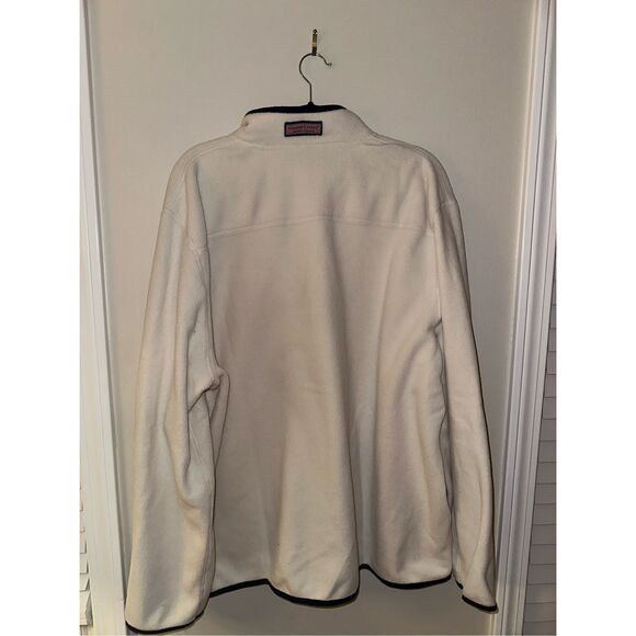 vineyard vines Men's Harbor Fleece Quarter-snap stone 2XL - Picture 4 of 4